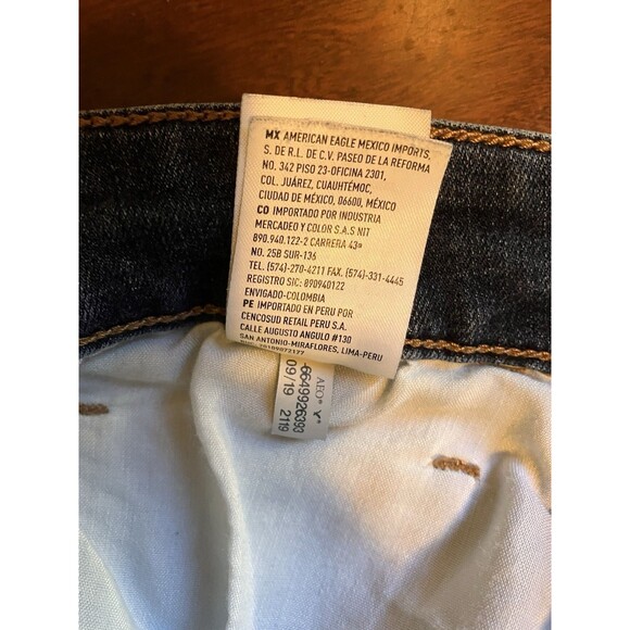 American Eagle Black Denim Jeans Women's Size 14 Hi Rise Skinny Super Stretch - Picture 15 of 16